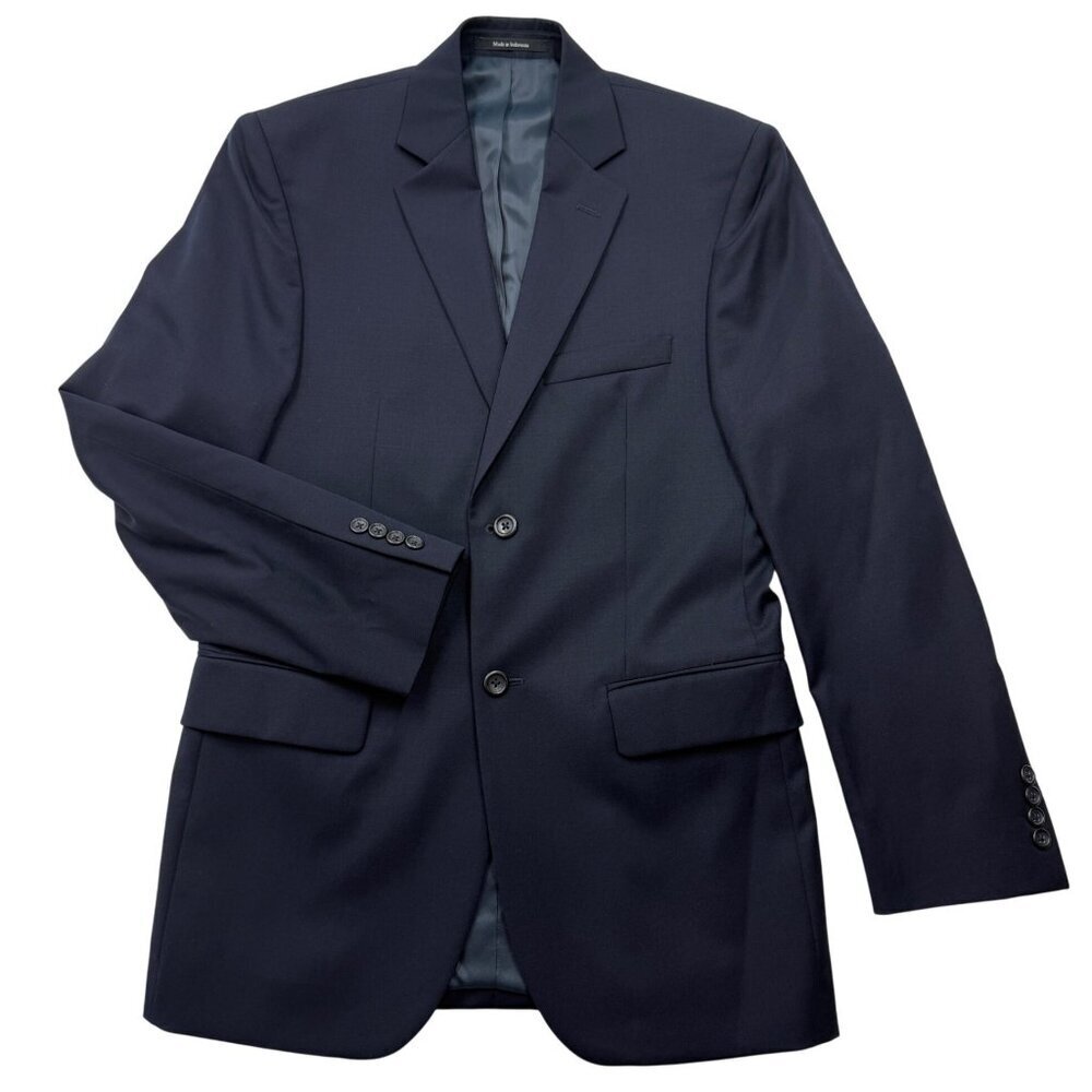 Pronto Uomo‎ Blazer 37R Navy 100% Wool Sport Coat Professional Office Workwear